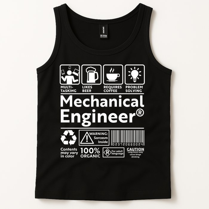 Funny Mechanical Engineer Label Tank Top