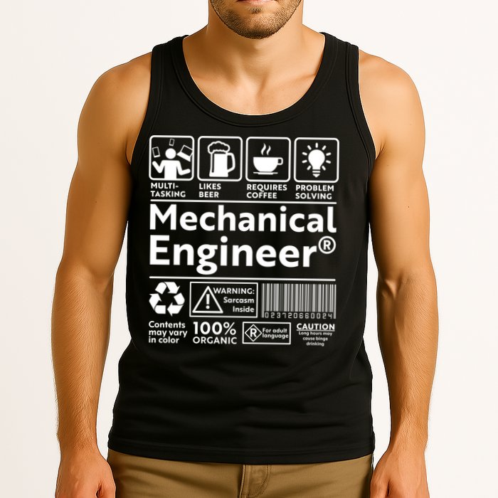 Funny Mechanical Engineer Label Tank Top
