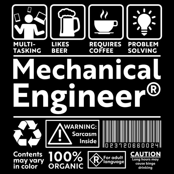 Funny Mechanical Engineer Label Tank Top