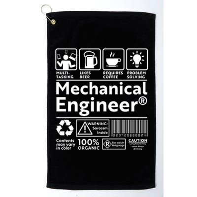 Funny Mechanical Engineer Label Platinum Collection Golf Towel