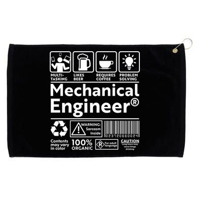 Funny Mechanical Engineer Label Grommeted Golf Towel
