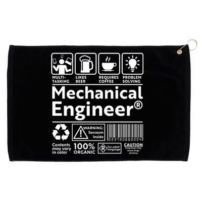 Funny Mechanical Engineer Label Grommeted Golf Towel