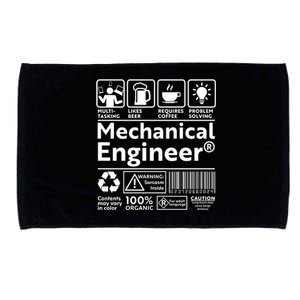 Funny Mechanical Engineer Label Microfiber Hand Towel