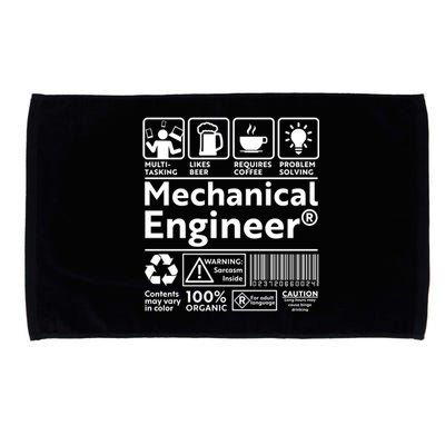 Funny Mechanical Engineer Label Microfiber Hand Towel