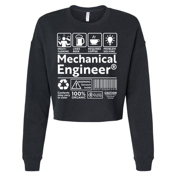 Funny Mechanical Engineer Label Cropped Pullover Crew