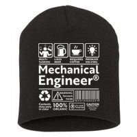 Funny Mechanical Engineer Label Short Acrylic Beanie