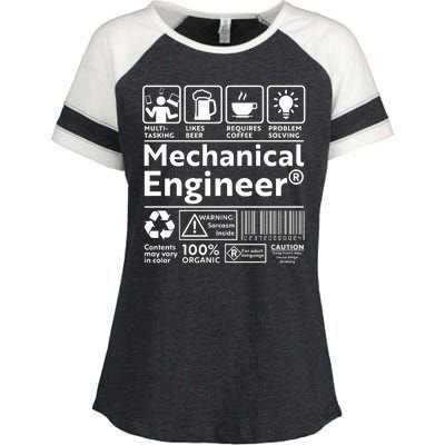 Funny Mechanical Engineer Label Enza Ladies Jersey Colorblock Tee