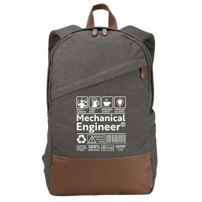 Funny Mechanical Engineer Label Cotton Canvas Backpack