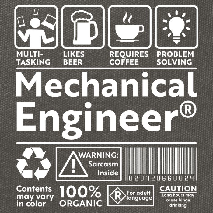 Funny Mechanical Engineer Label Cotton Canvas Backpack