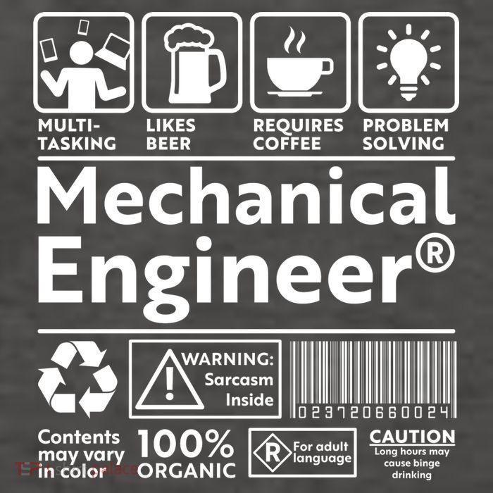 Funny Mechanical Engineer Label Vector Backpack