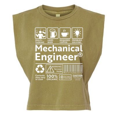 Funny Mechanical Engineer Label Garment-Dyed Women's Muscle Tee