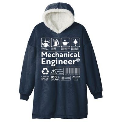 Funny Mechanical Engineer Label Hooded Wearable Blanket