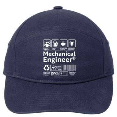 Funny Mechanical Engineer Label 7-Panel Snapback Hat