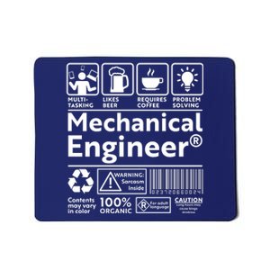 Funny Mechanical Engineer Label Mousepad