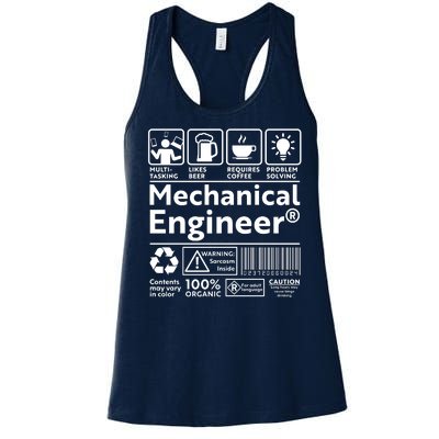 Funny Mechanical Engineer Label Women's Racerback Tank