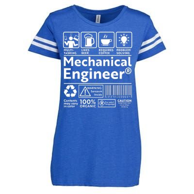 Funny Mechanical Engineer Label Enza Ladies Jersey Football T-Shirt