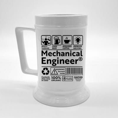 Funny Mechanical Engineer Label Beer Stein