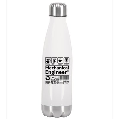 Funny Mechanical Engineer Label Stainless Steel Insulated Water Bottle