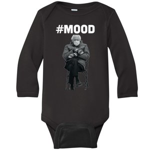 Funny Meme Mittens Bernie Sanders Mood Baby Long Sleeve Bodysuit