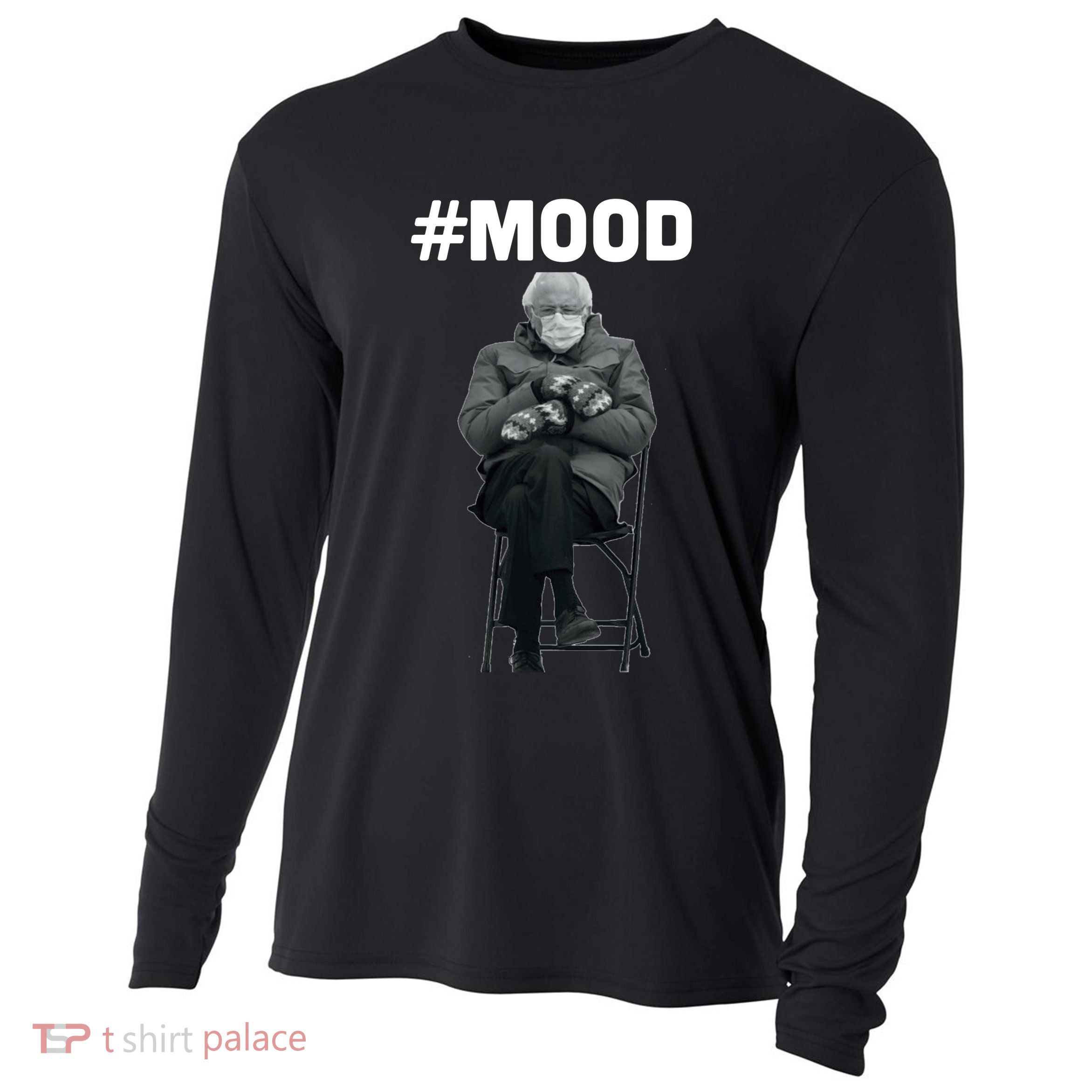Funny Meme Mittens Bernie Sanders Mood Cooling Performance Long Sleeve Crew