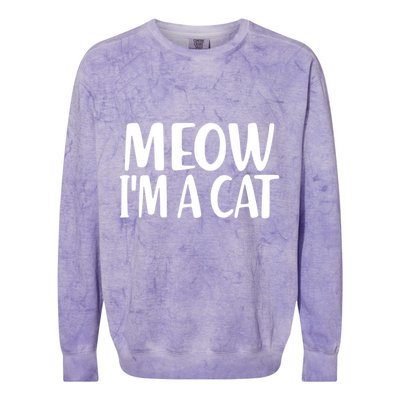 Funny Meow I'm A Cat Lazy Halloween Costume Colorblast Crewneck Sweatshirt