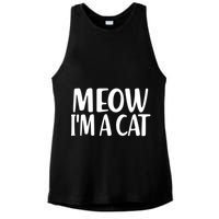 Funny Meow I'm A Cat Lazy Halloween Costume Ladies PosiCharge Tri-Blend Wicking Tank