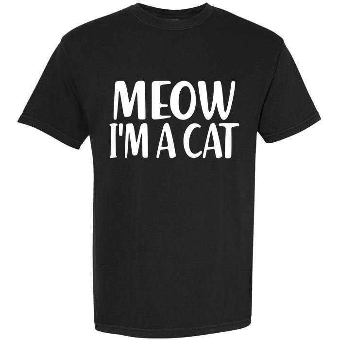 Funny Meow I'm A Cat Lazy Halloween Costume Garment-Dyed Heavyweight T-Shirt