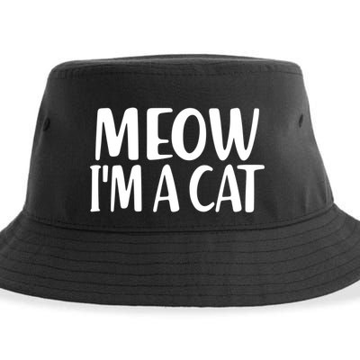 Funny Meow I'm A Cat Lazy Halloween Costume Sustainable Bucket Hat