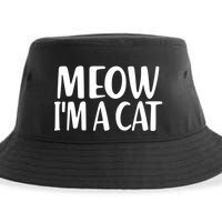 Funny Meow I'm A Cat Lazy Halloween Costume Sustainable Bucket Hat