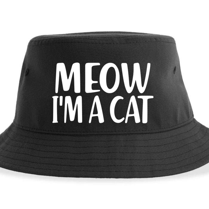 Funny Meow I'm A Cat Lazy Halloween Costume Sustainable Bucket Hat