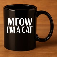 Funny Meow I'm A Cat Lazy Halloween Costume 11oz C Handle Ceramic Mug