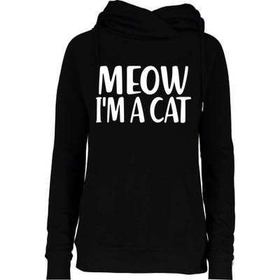Funny Meow I'm A Cat Lazy Halloween Costume Womens Funnel Neck Pullover Hood
