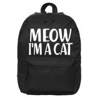 Funny Meow I'm A Cat Lazy Halloween Costume 16 in Basic Backpack