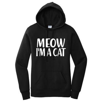 Funny Meow I'm A Cat Lazy Halloween Costume Women's Pullover Hoodie