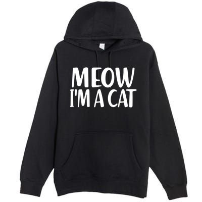 Funny Meow I'm A Cat Lazy Halloween Costume Premium Pullover Hoodie
