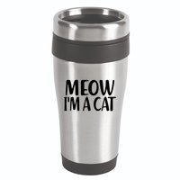 Funny Meow I'm A Cat Lazy Halloween Costume 16oz Travel Tumbler