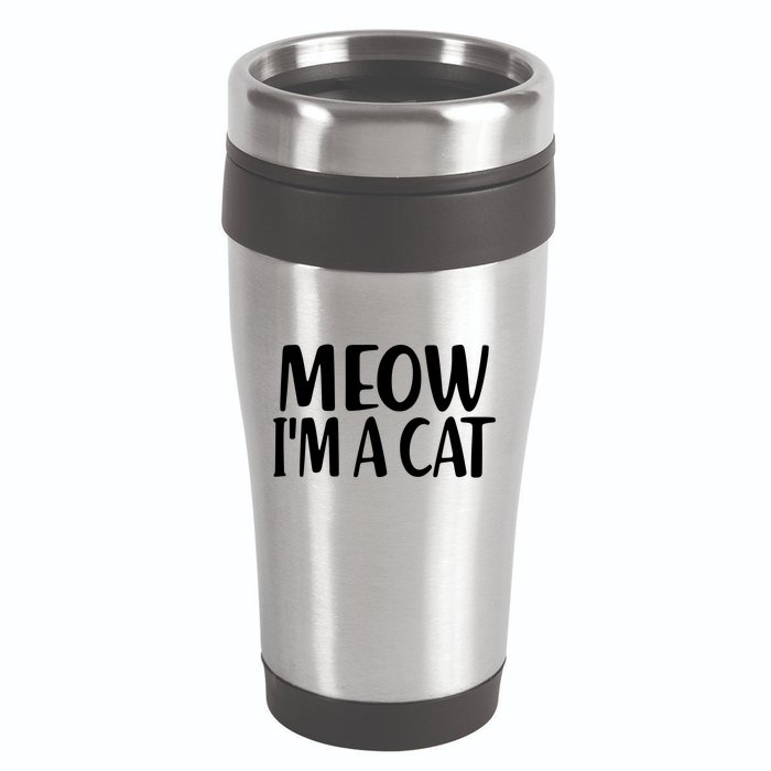 Funny Meow I'm A Cat Lazy Halloween Costume 16oz Travel Tumbler