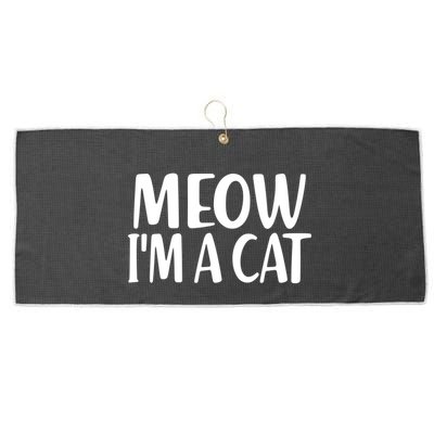 Funny Meow I'm A Cat Lazy Halloween Costume Large Microfiber Waffle Golf Towel