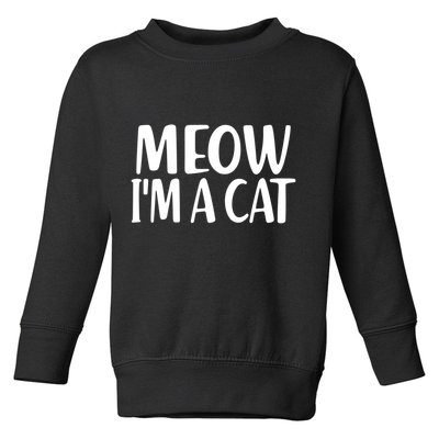 Funny Meow I'm A Cat Lazy Halloween Costume Toddler Sweatshirt
