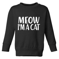 Funny Meow I'm A Cat Lazy Halloween Costume Toddler Sweatshirt