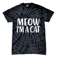 Funny Meow I'm A Cat Lazy Halloween Costume Tie-Dye T-Shirt