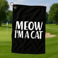 Funny Meow I'm A Cat Lazy Halloween Costume Golf Towel