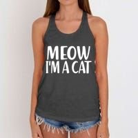 Funny Meow I'm A Cat Lazy Halloween Costume Women's Knotted Racerback Tank