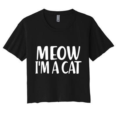 Funny Meow I'm A Cat Lazy Halloween Costume Crop Top