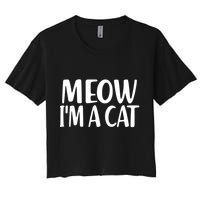 Funny Meow I'm A Cat Lazy Halloween Costume Crop Top