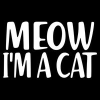 Funny Meow I'm A Cat Lazy Halloween Costume Cropped Pullover Crew