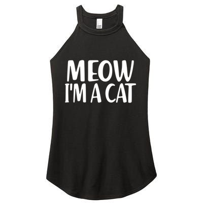 Funny Meow I'm A Cat Lazy Halloween Costume Women's Perfect Tri Rocker Tank