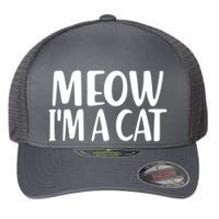 Funny Meow I'm A Cat Lazy Halloween Costume Flexfit Unipanel Trucker Cap
