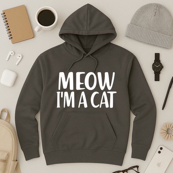 Funny Meow I'm A Cat Lazy Halloween Costume Hoodie
