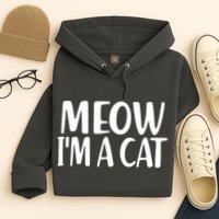 Funny Meow I'm A Cat Lazy Halloween Costume Hoodie